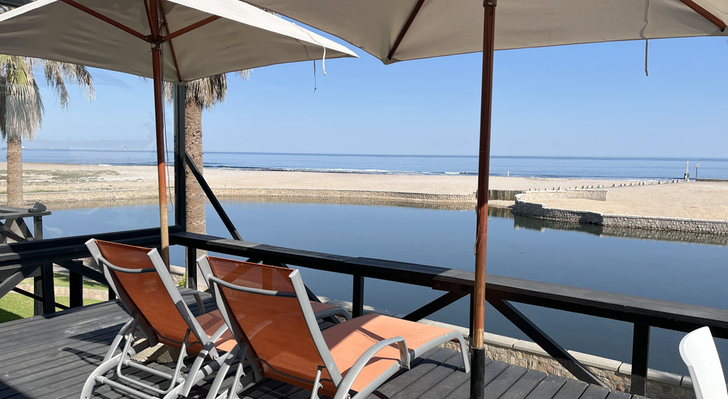 View from the deck of 8@Lalandi Beachfront Cottage in Langstrand, Namibia